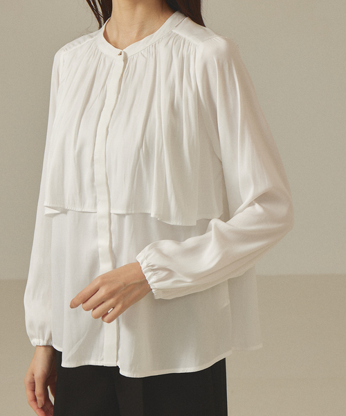 abahouse mavie（アバハウスマヴィ）の「ツイルシャンブレーブラウス（シャツ/ブラウス・レディース・グレイッシュベージュ/ネイビー/オレンジ系その他/ホワイト・フリー）」の14枚目の写真