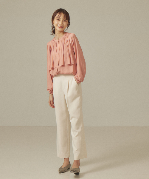 abahouse mavie（アバハウスマヴィ）の「ツイルシャンブレーブラウス（シャツ/ブラウス・レディース・グレイッシュベージュ/ネイビー/オレンジ系その他/ホワイト・フリー）」の17枚目の写真