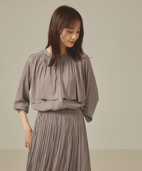 abahouse mavie（アバハウスマヴィ）の「ツイルシャンブレーブラウス（シャツ/ブラウス・レディース・グレイッシュベージュ/ネイビー/オレンジ系その他/ホワイト・フリー）」の21枚目の写真