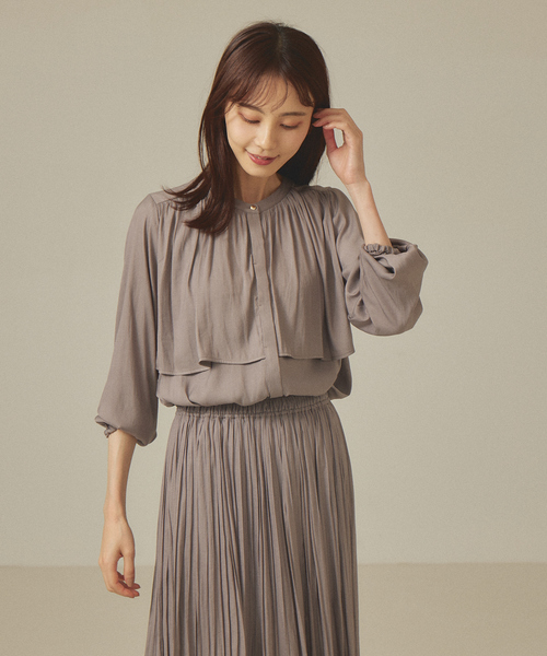 abahouse mavie（アバハウスマヴィ）の「ツイルシャンブレーブラウス（シャツ/ブラウス・レディース・グレイッシュベージュ/ネイビー/オレンジ系その他/ホワイト・フリー）」の22枚目の写真