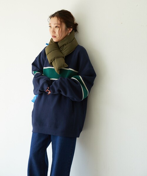 FREAK'S STORE（フリークスストア）の「【WEB限定】Gerry Cosby×FREAK'S STORE /ジェリー・コスビー　Cosby別注配色切替スウェット（スウェット・レディース・ブラック/ライトグレー/ネイビー・ﾌﾘ-）」の21枚目の写真