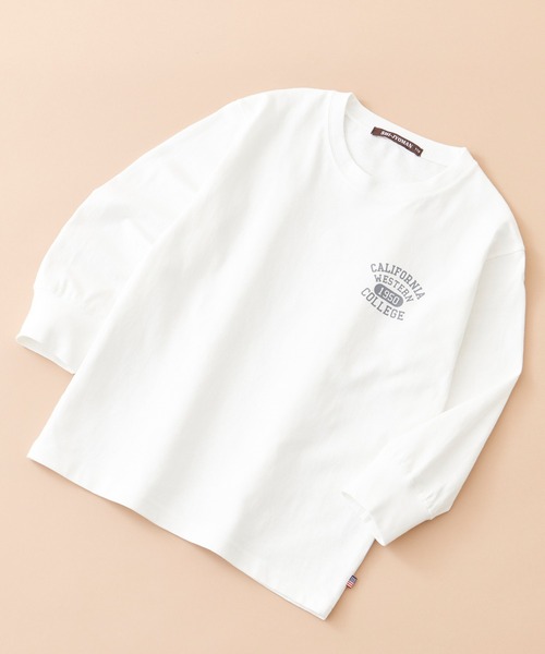 SHI-JYOMAN(シジョマン)の「SHI-JYOMAN / シジョマン ちょいBIGシルエット 無地 ロンT キッズ(Tシャツ/カットソー・キッズ・グレー系2/ホワイト系1/ブラック系1/ネイビー/サックスブルー/ブラック系/チャコール/杢グレー/ブラック/ネイビー系/グレー系1/ホワイト系/オフホワイト/ダークグリーン/グリーン系/ブラウン/ベージュ系/ピンク系/ベージュ/グレー系・110/150/140/130/160/120)」の3枚目の写真