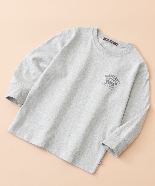 SHI-JYOMAN(シジョマン)の「SHI-JYOMAN / シジョマン ちょいBIGシルエット 無地 ロンT キッズ(Tシャツ/カットソー・キッズ・グレー系2/ホワイト系1/ブラック系1/ネイビー/サックスブルー/ブラック系/チャコール/杢グレー/ブラック/ネイビー系/グレー系1/ホワイト系/オフホワイト/ダークグリーン/グリーン系/ブラウン/ベージュ系/ピンク系/ベージュ/グレー系・110/150/140/130/160/120)」の10枚目の写真