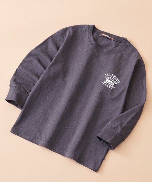 SHI-JYOMAN(シジョマン)の「SHI-JYOMAN / シジョマン ちょいBIGシルエット 無地 ロンT キッズ(Tシャツ/カットソー・キッズ・グレー系2/ホワイト系1/ブラック系1/ネイビー/サックスブルー/ブラック系/チャコール/杢グレー/ブラック/ネイビー系/グレー系1/ホワイト系/オフホワイト/ダークグリーン/グリーン系/ブラウン/ベージュ系/ピンク系/ベージュ/グレー系・110/150/140/130/160/120)」の11枚目の写真