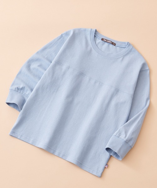 SHI-JYOMAN(シジョマン)の「SHI-JYOMAN / シジョマン ちょいBIGシルエット 無地 ロンT キッズ(Tシャツ/カットソー・キッズ・グレー系2/ホワイト系1/ブラック系1/ネイビー/サックスブルー/ブラック系/チャコール/杢グレー/ブラック/ネイビー系/グレー系1/ホワイト系/オフホワイト/ダークグリーン/グリーン系/ブラウン/ベージュ系/ピンク系/ベージュ/グレー系・110/150/140/130/160/120)」の18枚目の写真