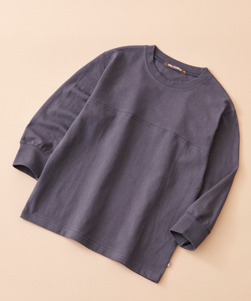 SHI-JYOMAN(シジョマン)の「SHI-JYOMAN / シジョマン ちょいBIGシルエット 無地 ロンT キッズ(Tシャツ/カットソー・キッズ・グレー系2/ホワイト系1/ブラック系1/ネイビー/サックスブルー/ブラック系/チャコール/杢グレー/ブラック/ネイビー系/グレー系1/ホワイト系/オフホワイト/ダークグリーン/グリーン系/ブラウン/ベージュ系/ピンク系/ベージュ/グレー系・110/150/140/130/160/120)」の9枚目の写真