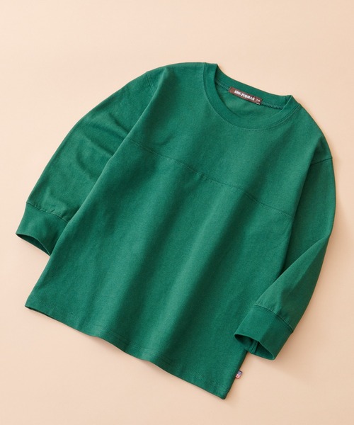 SHI-JYOMAN(シジョマン)の「SHI-JYOMAN / シジョマン ちょいBIGシルエット 無地 ロンT キッズ(Tシャツ/カットソー・キッズ・グレー系2/ホワイト系1/ブラック系1/ネイビー/サックスブルー/ブラック系/チャコール/杢グレー/ブラック/ネイビー系/グレー系1/ホワイト系/オフホワイト/ダークグリーン/グリーン系/ブラウン/ベージュ系/ピンク系/ベージュ/グレー系・110/150/140/130/160/120)」の15枚目の写真