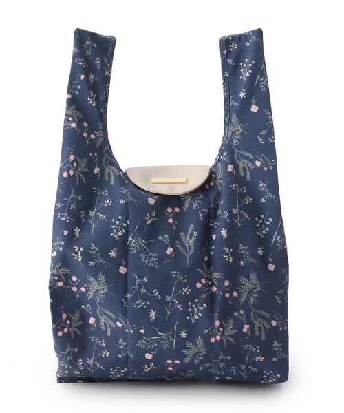 LAURA ASHLEY(ローラアシュレイ)の「クロスウェル柄 パッカブルマイバッグ(エコバッグ/サブバッグ・レディース・アイボリー系/ネイビー系・00)」の4枚目の写真