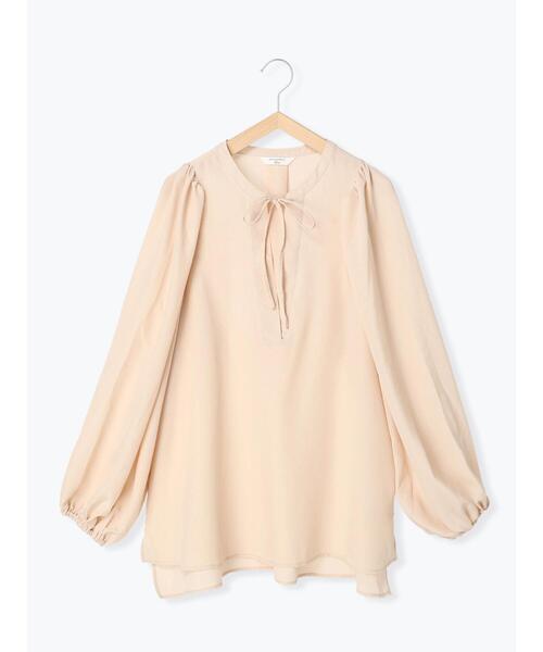 Samansa Mos2 blue(サマンサモスモスブルー)の「スキッパーブラウス(シャツ/ブラウス・レディース・ブラック/オレンジ/ライトベージュ・フリ-)」の3枚目の写真