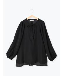 Samansa Mos2 blue | スキッパーブラウス(シャツ/ブラウス)