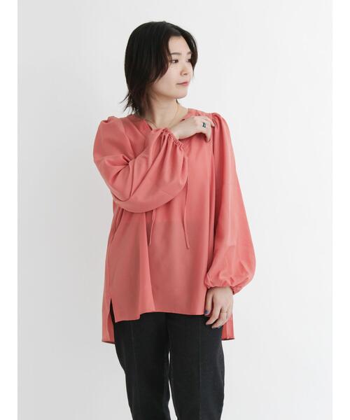 Samansa Mos2 blue(サマンサモスモスブルー)の「スキッパーブラウス(シャツ/ブラウス・レディース・ブラック/オレンジ/ライトベージュ・フリ-)」の16枚目の写真