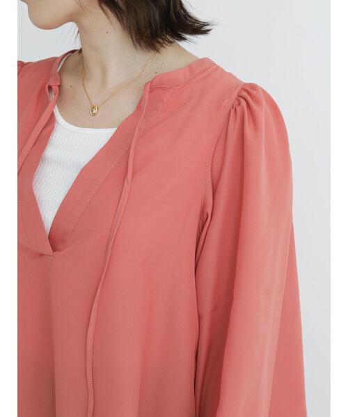 Samansa Mos2 blue(サマンサモスモスブルー)の「スキッパーブラウス(シャツ/ブラウス・レディース・ブラック/オレンジ/ライトベージュ・フリ-)」の19枚目の写真