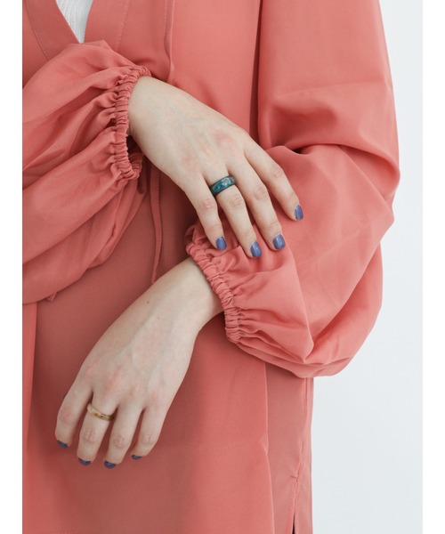 Samansa Mos2 blue(サマンサモスモスブルー)の「スキッパーブラウス(シャツ/ブラウス・レディース・ブラック/オレンジ/ライトベージュ・フリ-)」の10枚目の写真