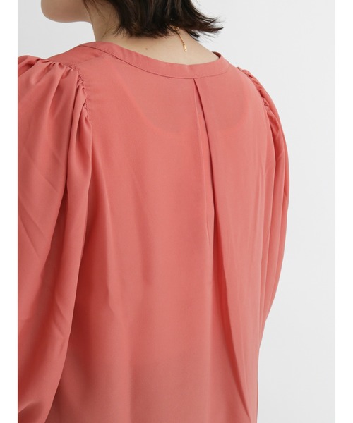 Samansa Mos2 blue(サマンサモスモスブルー)の「スキッパーブラウス(シャツ/ブラウス・レディース・ブラック/オレンジ/ライトベージュ・フリ-)」の12枚目の写真