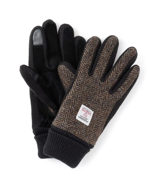 HARRIS TWEED(ハリスツイード)の「◆【HARRIS TWEED/ハリスツイード】スマホ操作対応/リブグローブ(手袋・メンズ・チャコールグレー/ブラウン系2/ダークブラウン/ダークネイビー・00)」の5枚目の写真