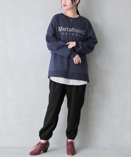 osharewalker（オシャレウォーカー）の「【廃盤】『ロゴデザイン裏起毛スウェット』（スウェット・レディース・ダークオレンジ/アイボリー/ネイビー・FREE）」の5枚目の写真