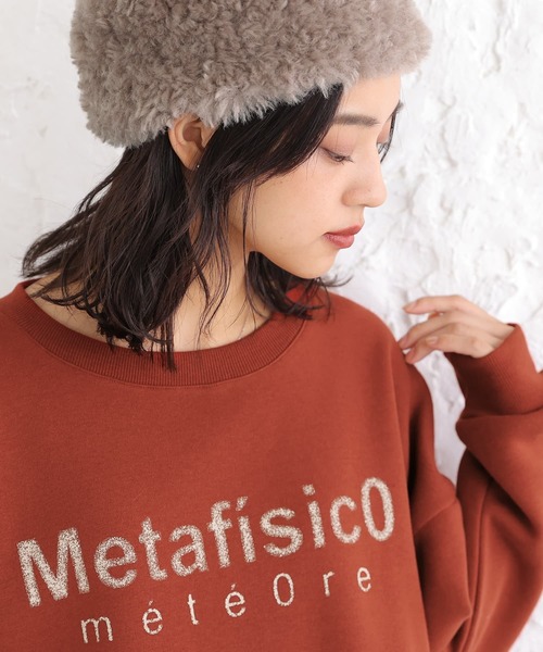 osharewalker（オシャレウォーカー）の「【廃盤】『ロゴデザイン裏起毛スウェット』（スウェット・レディース・ダークオレンジ/アイボリー/ネイビー・FREE）」の7枚目の写真