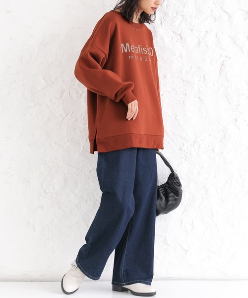 osharewalker（オシャレウォーカー）の「【廃盤】『ロゴデザイン裏起毛スウェット』（スウェット・レディース・ダークオレンジ/アイボリー/ネイビー・FREE）」の8枚目の写真