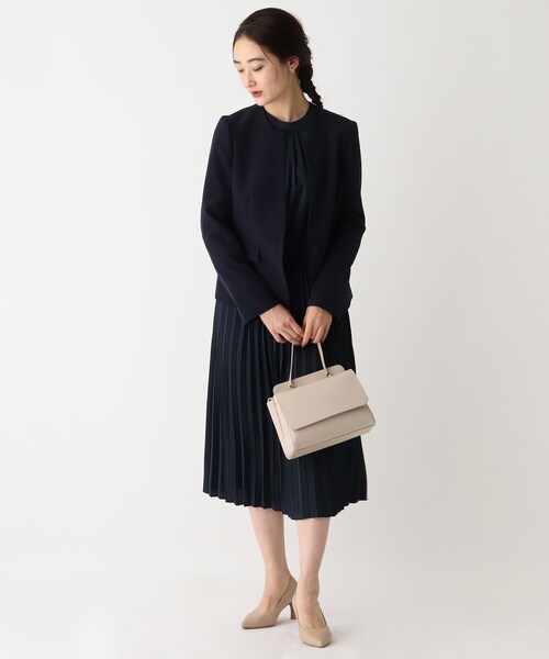 OPAQUE.CLIP（オペークドットクリップ）の「◆DELEGANT サテンプリーツワンピース【OPAQUE.CLIP NAVY】（ワンピース・レディース・ナチュラル/ネイビー・34/36/38/40/42）」の15枚目の写真