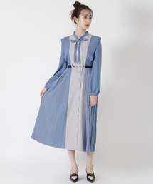 REDYAZEL | 配色サイドプリーツワンピース(ワンピース)