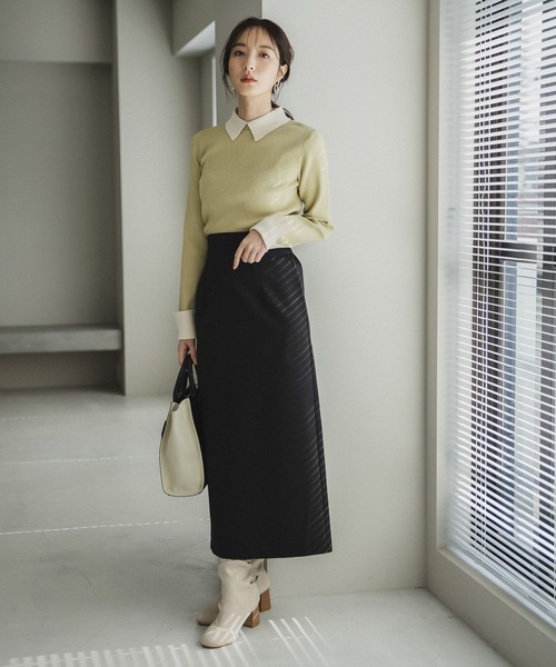 Andemiu(アンデミュウ)の「【WEB限定】エリハイショクニット179960(ニット/セーター・レディース・ブラック/ピンク/イエロー/ブルー・FREE)」の12枚目の写真