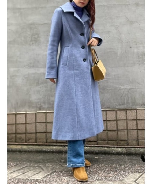 SLY（スライ）の「WOOL BLEND SLIM FLARE COAT ウールブレンドスリム フレアコート（チェスターコート・レディース・アイボリー/ブラック/ブルー・FREE）」の19枚目の写真