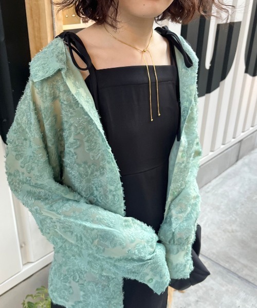 nemne store（ネンネストア）の「【低身長用サイズあり】スリット入りリボンキャミワンピース（ワンピース・レディース・ブルー/アイボリー/ブラック・SMALL/MEDIUM）」の8枚目の写真