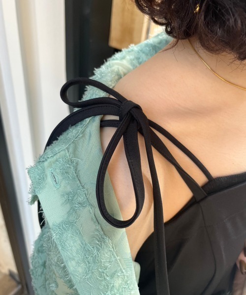 nemne store（ネンネストア）の「【低身長用サイズあり】スリット入りリボンキャミワンピース（ワンピース・レディース・ブルー/アイボリー/ブラック・SMALL/MEDIUM）」の10枚目の写真