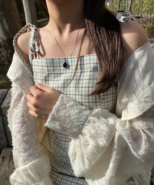 nemne store（ネンネストア）の「【低身長用サイズあり】スリット入りリボンキャミワンピース（ワンピース・レディース・ブルー/アイボリー/ブラック・SMALL/MEDIUM）」の17枚目の写真