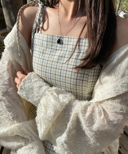 nemne store（ネンネストア）の「【低身長用サイズあり】スリット入りリボンキャミワンピース（ワンピース・レディース・ブルー/アイボリー/ブラック・SMALL/MEDIUM）」の18枚目の写真