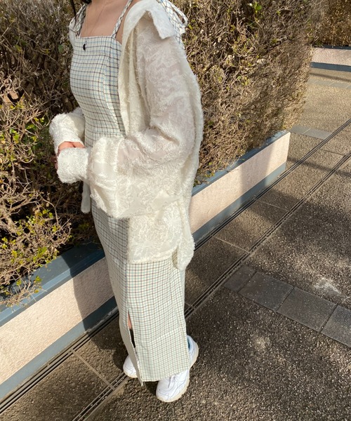 nemne store（ネンネストア）の「【低身長用サイズあり】スリット入りリボンキャミワンピース（ワンピース・レディース・ブルー/アイボリー/ブラック・SMALL/MEDIUM）」の19枚目の写真