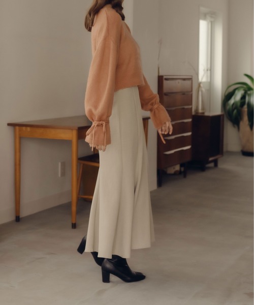 fupel（フぺル）の「2WAYフレアスリーブリボンニット（ニット/セーター・レディース・オレンジ/アイボリー・FREE）」の15枚目の写真