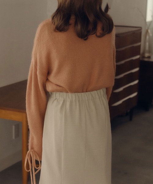 fupel（フぺル）の「2WAYフレアスリーブリボンニット（ニット/セーター・レディース・オレンジ/アイボリー・FREE）」の6枚目の写真