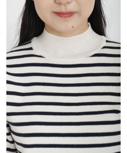 Samansa Mos2（サマンサ モスモス）の「ミラノリブハイネックニット（ニット/セーター・レディース・オフホワイト/ブラック/グリーン/ネイビー・ﾌﾘ-）」の8枚目の写真