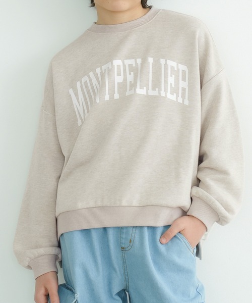 coca（coca）（コカ）の「キッズ 親子お揃い薄手ロゴスウェット（スウェット・キッズ・チャコール/ネイビー/ピンク/ホワイト/ライトベージュ/イエロー・100/110/120/130/140）」の3枚目の写真