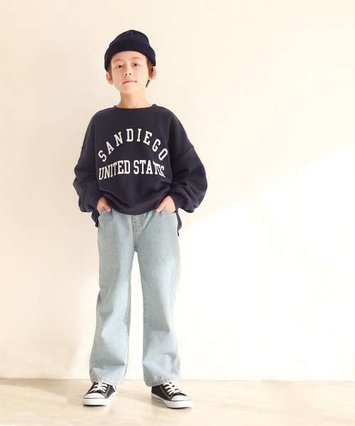 coca（coca）（コカ）の「キッズ 親子お揃い薄手ロゴスウェット（スウェット・キッズ・チャコール/ネイビー/ピンク/ホワイト/ライトベージュ/イエロー・100/110/120/130/140）」の12枚目の写真