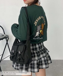 AS KNOW AS plus | ○アクリルキーホルダー付き トムとジェリー 刺繍ロンＴ 【TOM and JERRY/トムとジェリー】(Tシャツ/カットソー)