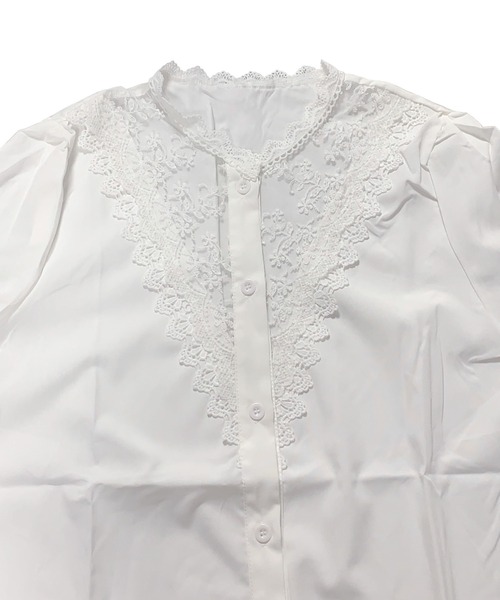 Amulet(アミュレット)の「レース切り替えブラウス(シャツ/ブラウス・レディース・ホワイト/ブラック・M/L/XL)」の13枚目の写真
