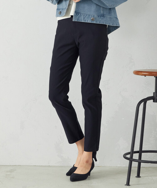 COMME CA MODELS（コムサモデルズ）の「【美しいベーシックパンツ】サマーハイテンションパンツ（その他パンツ・レディース・ブラック/ネイビー/サックスブルー/グレイッシュベージュ・XX-SMALL/X-SMALL/SMALL/MEDIUM/LARGE/X-LARGE/XX-LARGE）」の3枚目の写真