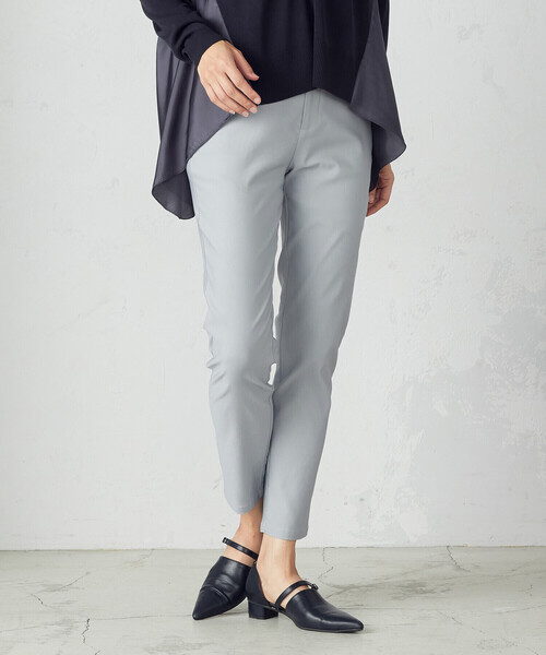 COMME CA MODELS（コムサモデルズ）の「【美しいベーシックパンツ】サマーハイテンションパンツ（その他パンツ・レディース・ブラック/ネイビー/サックスブルー/グレイッシュベージュ・XX-SMALL/X-SMALL/SMALL/MEDIUM/LARGE/X-LARGE/XX-LARGE）」の4枚目の写真