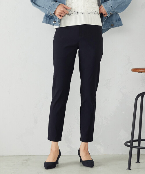 COMME CA MODELS（コムサモデルズ）の「【美しいベーシックパンツ】サマーハイテンションパンツ（その他パンツ・レディース・ブラック/ネイビー/サックスブルー/グレイッシュベージュ・XX-SMALL/X-SMALL/SMALL/MEDIUM/LARGE/X-LARGE/XX-LARGE）」の8枚目の写真