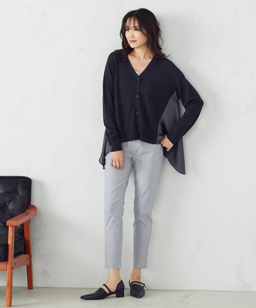 COMME CA MODELS（コムサモデルズ）の「【美しいベーシックパンツ】サマーハイテンションパンツ（その他パンツ・レディース・ブラック/ネイビー/サックスブルー/グレイッシュベージュ・XX-SMALL/X-SMALL/SMALL/MEDIUM/LARGE/X-LARGE/XX-LARGE）」の9枚目の写真