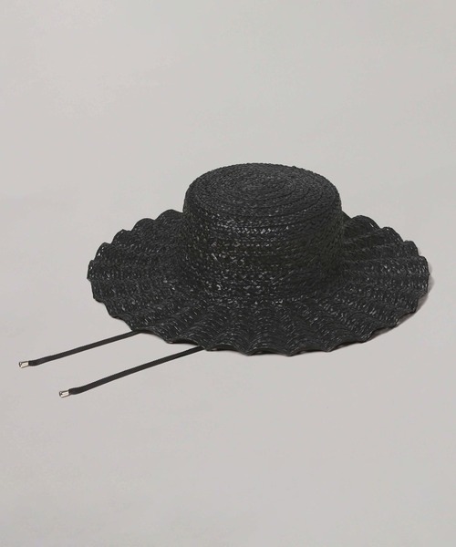 Casselini(キャセリーニ)の「Casselini 透かしなみなみHAT 224-110714(ハット・レディース・ベージュ/ブラック・FREE)」の2枚目の写真