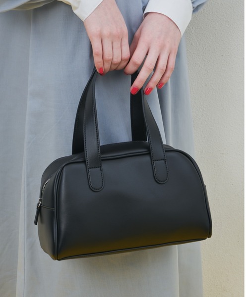 MERLOT（メルロー）の「見た目以上に大容量 フェイクレザーハンドバッグ（ハンドバッグ・レディース・ブラウン/ブラック・FREE）」の2枚目の写真