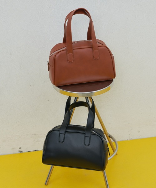 MERLOT（メルロー）の「見た目以上に大容量 フェイクレザーハンドバッグ（ハンドバッグ・レディース・ブラウン/ブラック・FREE）」の9枚目の写真