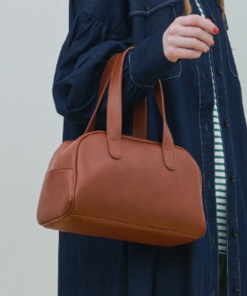 MERLOT（メルロー）の「見た目以上に大容量 フェイクレザーハンドバッグ（ハンドバッグ・レディース・ブラウン/ブラック・FREE）」の5枚目の写真