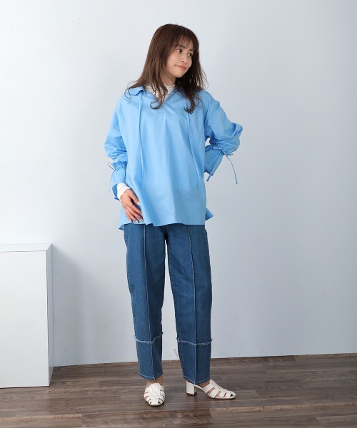 Bou Jeloud（ブージュルード）の「ネック2WAYブラウス（シャツ/ブラウス・レディース・ホワイト/ブルー・38）」の18枚目の写真