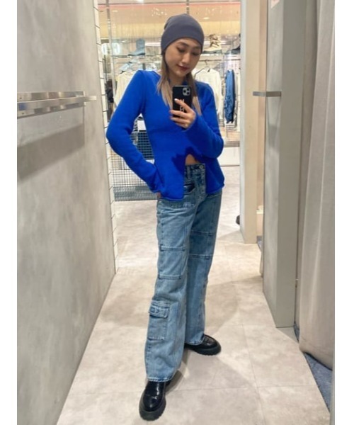 LAGUA GEM(ラグアジェム)の「SLIT OPEN ニット(ニット/セーター・レディース・レッド/カーキ/ブルー・FREE)」の8枚目の写真