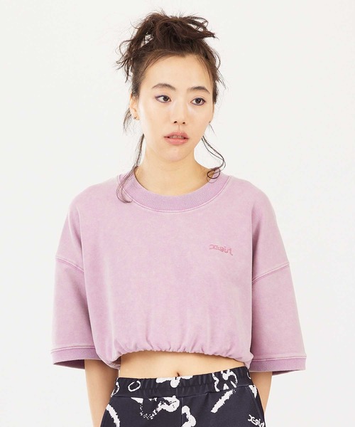 X-girl（エックスガール）の「FADED COLOR CROPPED TEE（Tシャツ