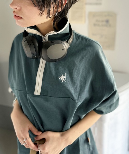 Java(ジャバ)の「《JaVa ジャバコラボ》大人のカレッジテイスト。コットン100%刺繍ハーフジップパイピングプルオーバー(Tシャツ/カットソー・レディース・オレンジ系1/グリーン系1/ホワイト系1/ブルーグレー/ベージュ系その他・MEDIUM/LARGE/SMALL/X-LARGE)」の16枚目の写真